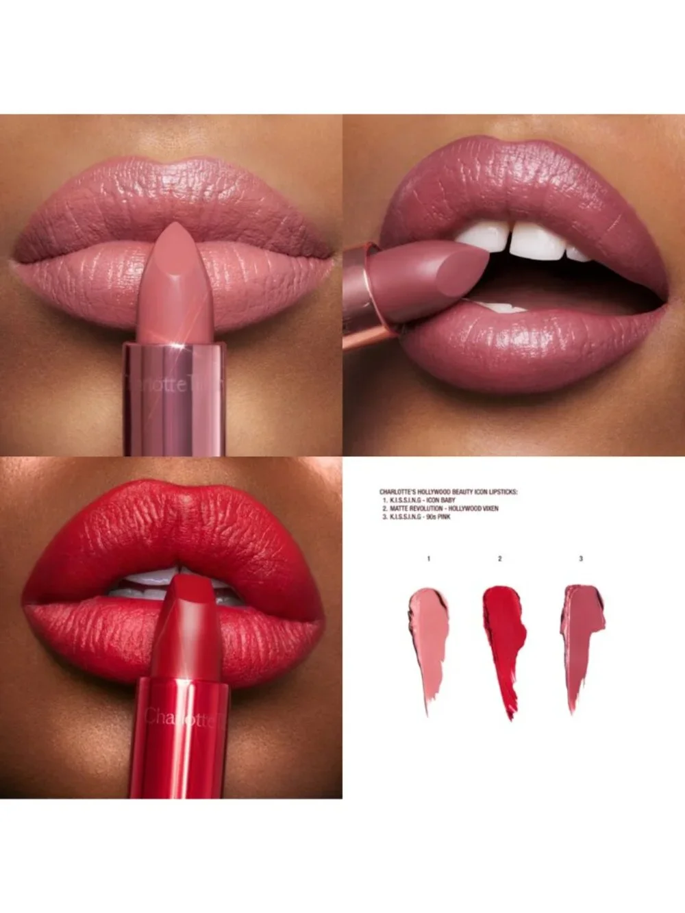 NEW CHARLOTTE TILBURY ICONIC HOLLYWOOD LIP TRIO SET